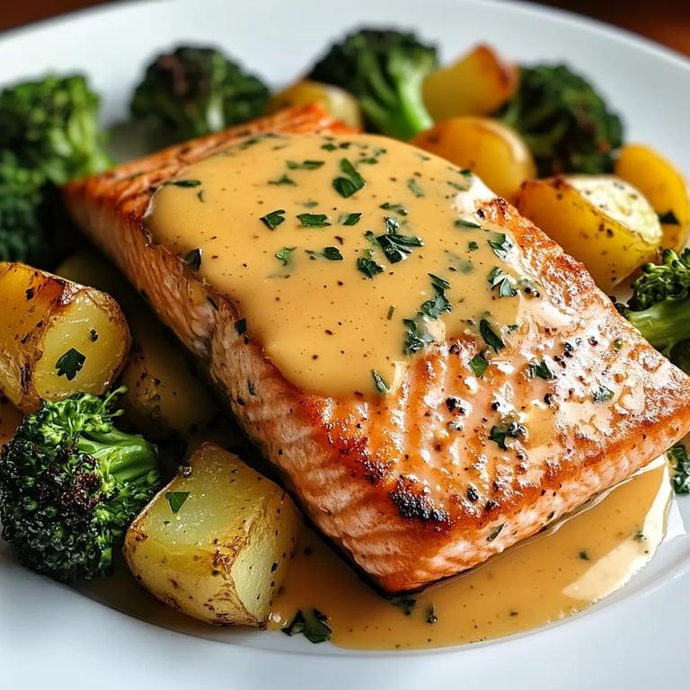 Zalm met citroenboter en aardappelen