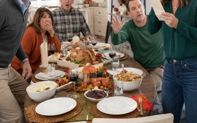 Mijn schoondochter gaf mijn vrouw een Thanksgiving-menu met veertien gangen, in de verwachting dat ze alles zelf zou koken. Dus ik boekte twee vluchten, liet een briefje op het aanrecht achter en wachtte tot haar telefoontje halverwege het diner zou afgaan…