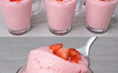 Romig aardbeiendessert