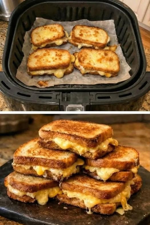 🧀Gegrilde kaassandwich uit de airfryer (perfect krokant en met gesmolten kaas)