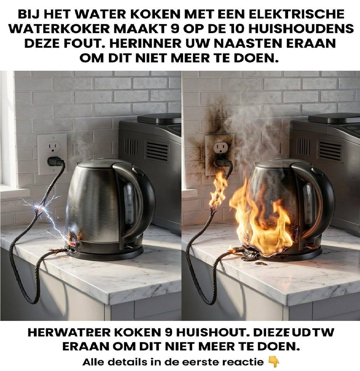 Dagelijks water koken: 9 van de 10 huishoudens gebruiken hun waterkoker verkeerd.