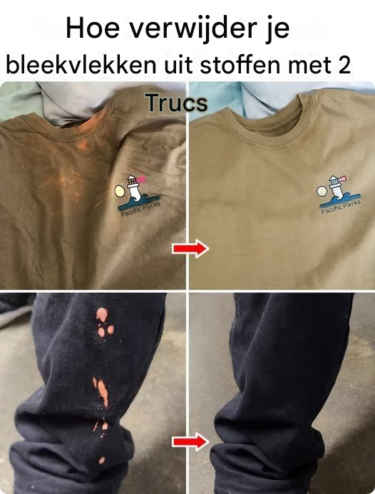 Hoe verwijder je bleekvlekken uit textiel met 2 trucs?