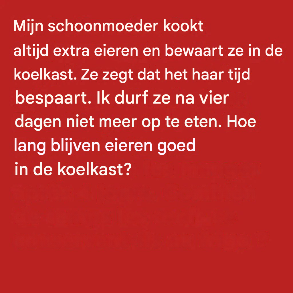 Tip om eieren vers te houden