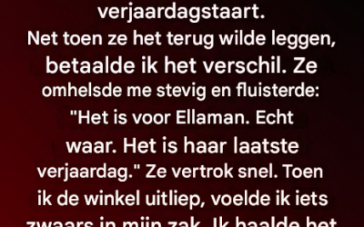 Een simpele daad van vriendelijkheid in de winkel, dat zal ik altijd onthouden.