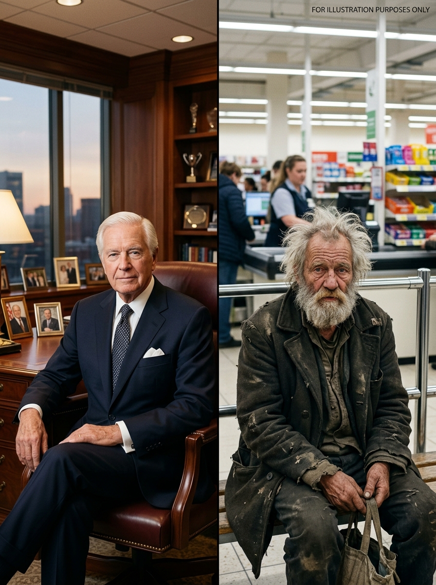 Ik deed alsof ik dakloos was en ging een supermarkt binnen om mijn erfgenaam te zoeken, maar wat daar gebeurde bracht me bijna op de knieën.