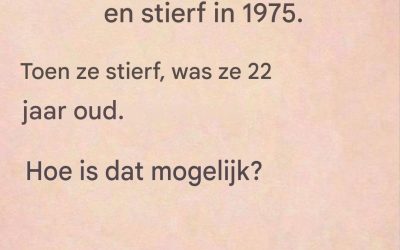 Raadsel: Deze vrouw is geboren in 1975.