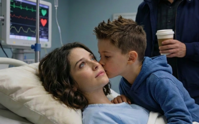 Ik ontwaakte uit mijn coma en hoorde mijn zoon fluisteren: “Doe je ogen niet open”… mijn man en zus wachtten me dood op om alles in beslag te nemen.
