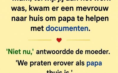 Grap van het moment: Een klein meisje praat met haar moeder