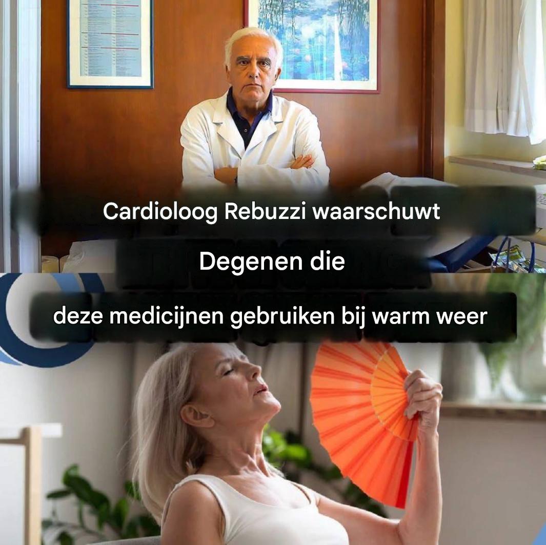Cardioloog Antonio Rebuzzi waarschuwt mensen die deze medicijnen gebruiken voor de hitte. (1/2)