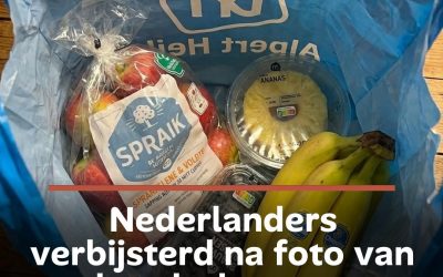 Nederlanders verbijsterd na foto van boodschappen: “Hoeveel kost dit beetje fruit van de AH?”
