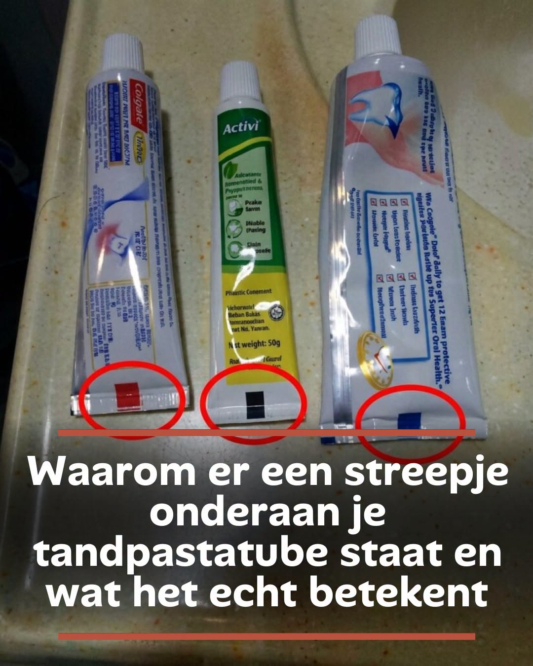 Waarom er een streepje onderaan je tandpastatube staat en wat het echt betekent