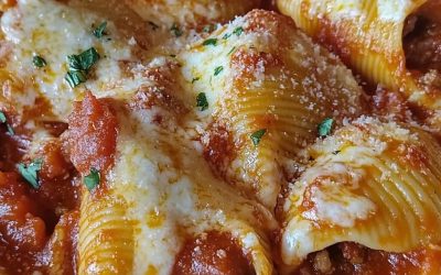 Conchiglioni gevuld met aubergine, ricotta en provolone