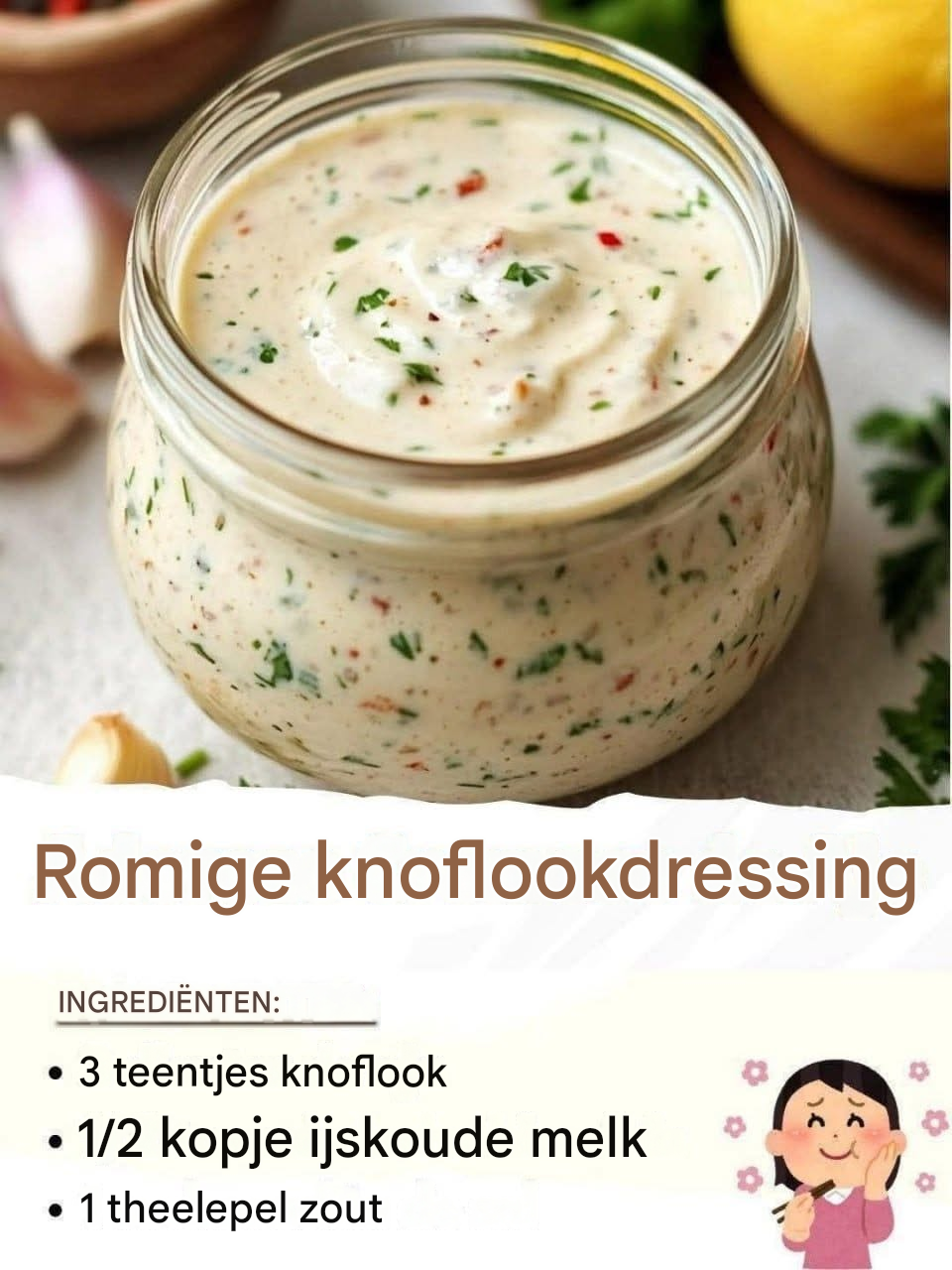 Romige knoflookdressing