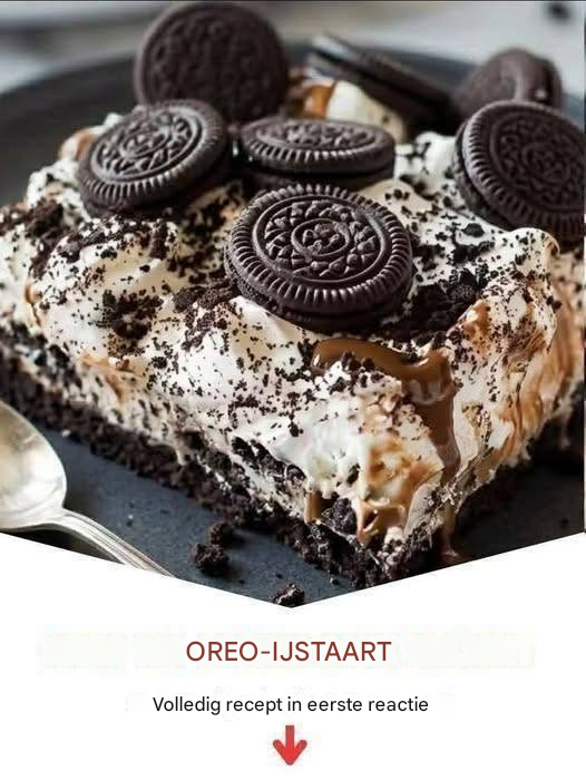 Deze Oreo-ijstaart is hét ultieme dessert dat je niet hoeft te bakken! Romig, chocoladeachtig en ongelooflijk makkelijk te maken – perfect voor elke gelegenheid. 👇 Het volledige recept vind je in de eerste reactie!