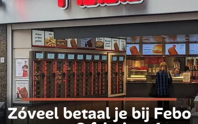 Zóveel betaal je bij Febo voor 2 frietjes, 4 kroketten en 2 milkshakes