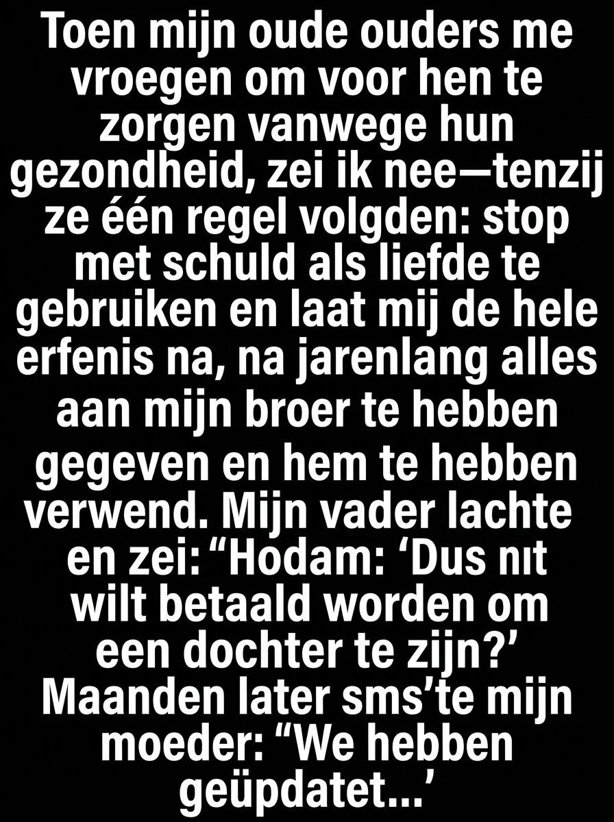 “Stop met schuldgevoel als liefde te gebruiken”: Waarom ik de hele erfenis eiste om voor mijn ouders te zorgen
