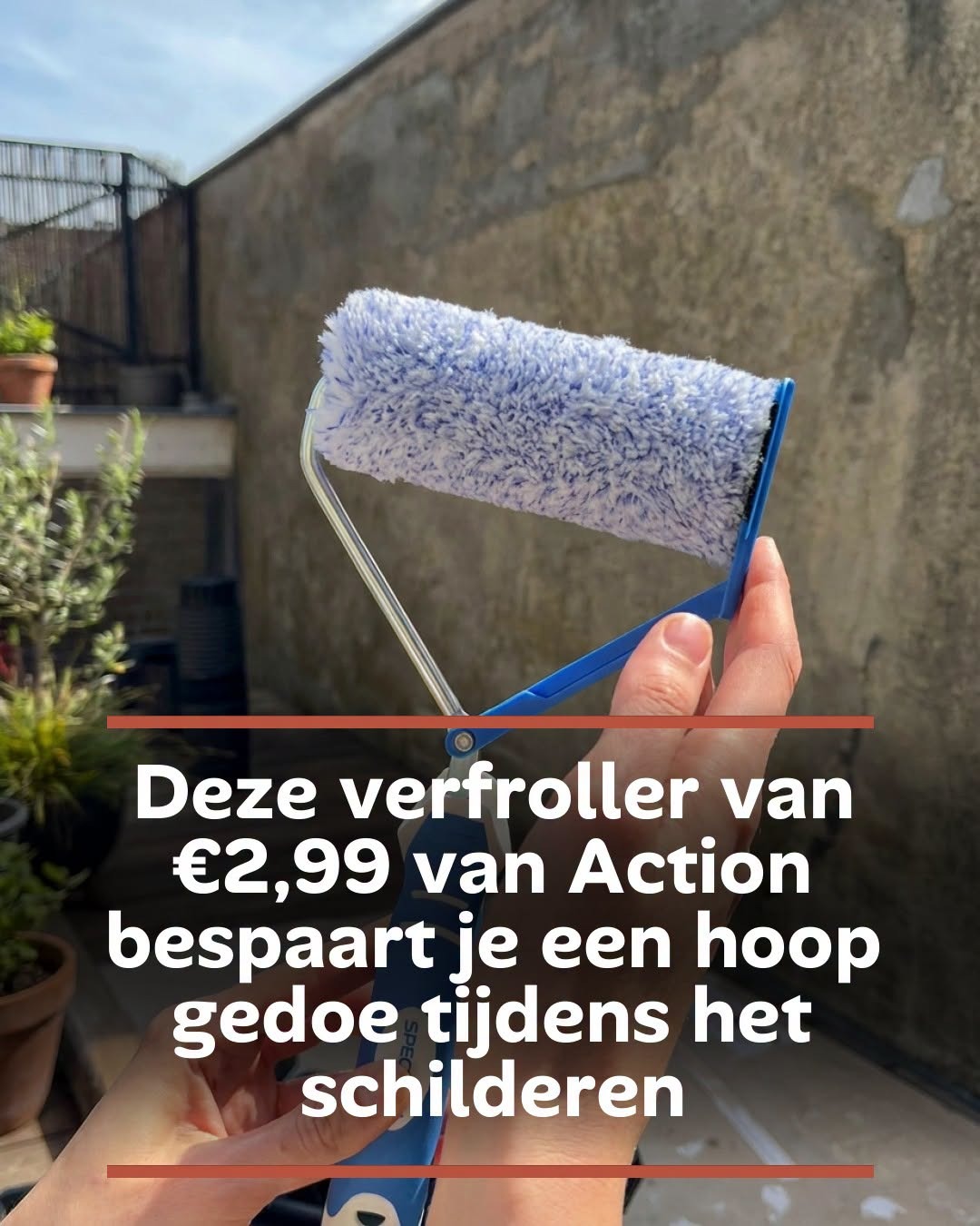 Deze verfroller van €2,99 van Action bespaart je een hoop gedoe tijdens het schilderen
