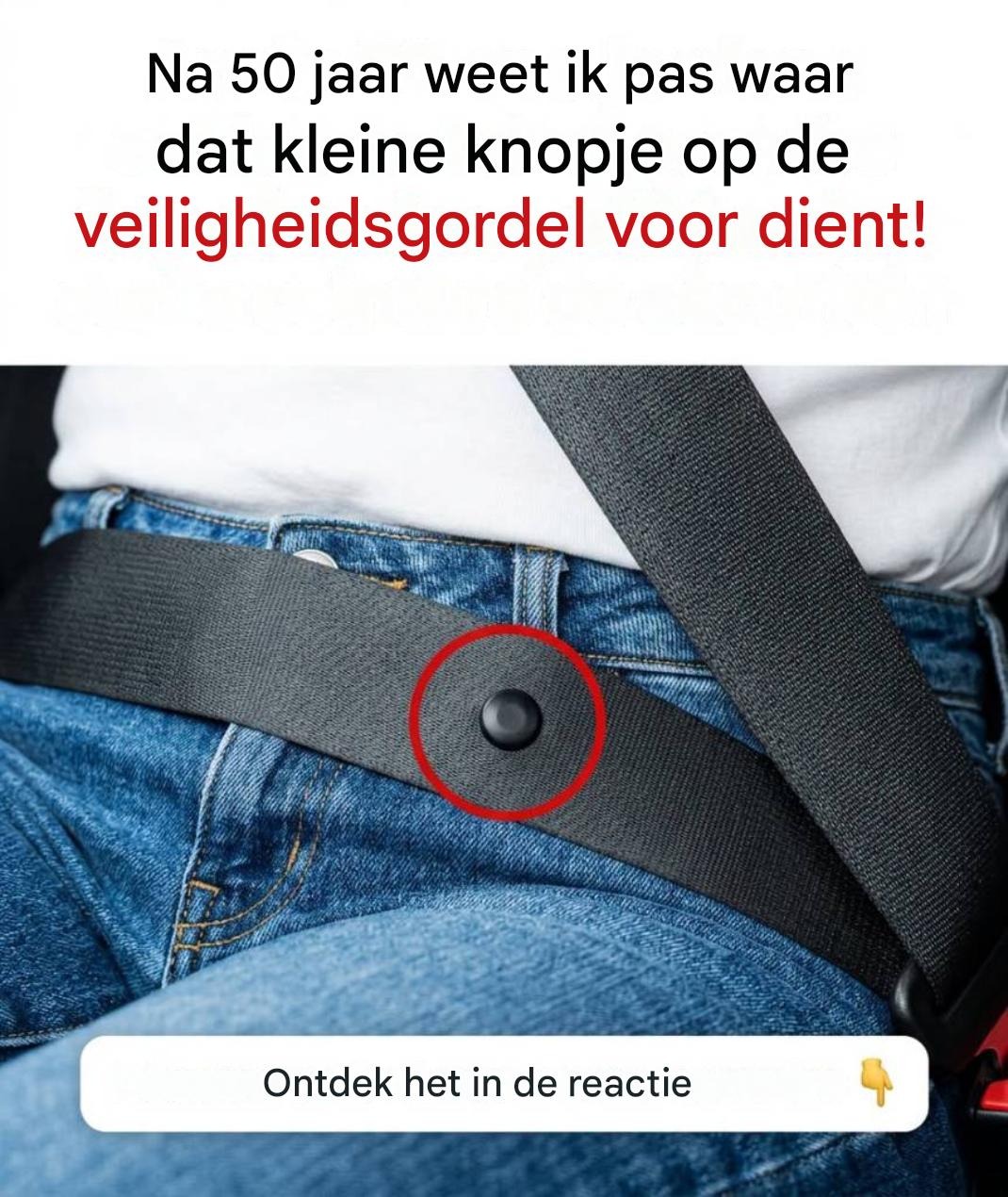 Dit onopvallende knopje op je veiligheidsgordel verbergt een veel nuttigere functie dan je misschien denkt.