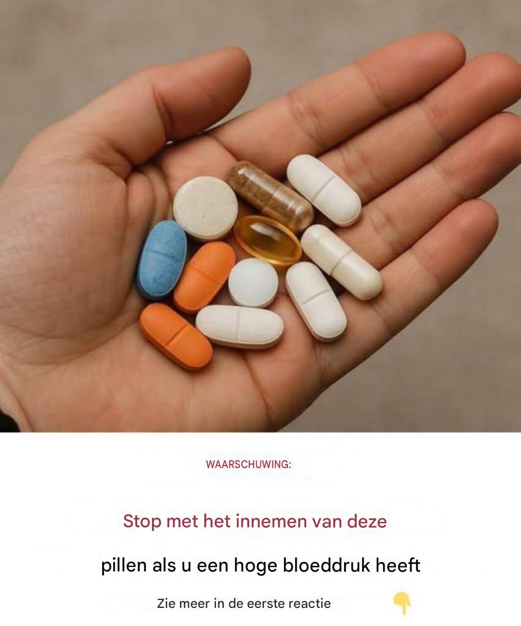 WAARSCHUWING: Stop met het innemen van deze pillen als u een hoge bloeddruk heeft.