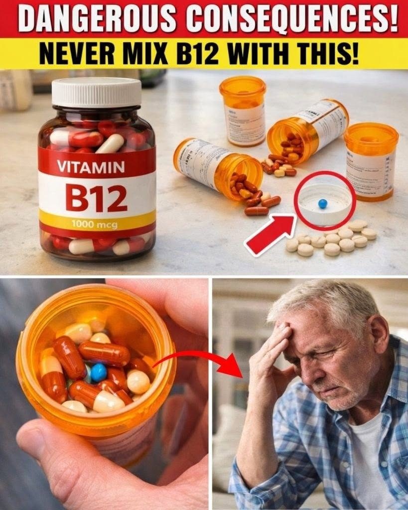 Cardioloog WAARSCHUWT: Neem NOOIT vitamine B12 in combinatie met DEZE 2 veelgebruikte medicijnen na je 60e!