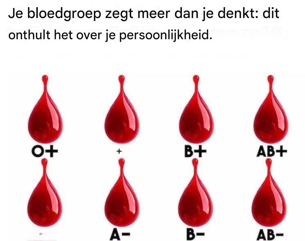 Je bloedgroep zegt meer dan je denkt: dit onthult het over je persoonlijkheid.