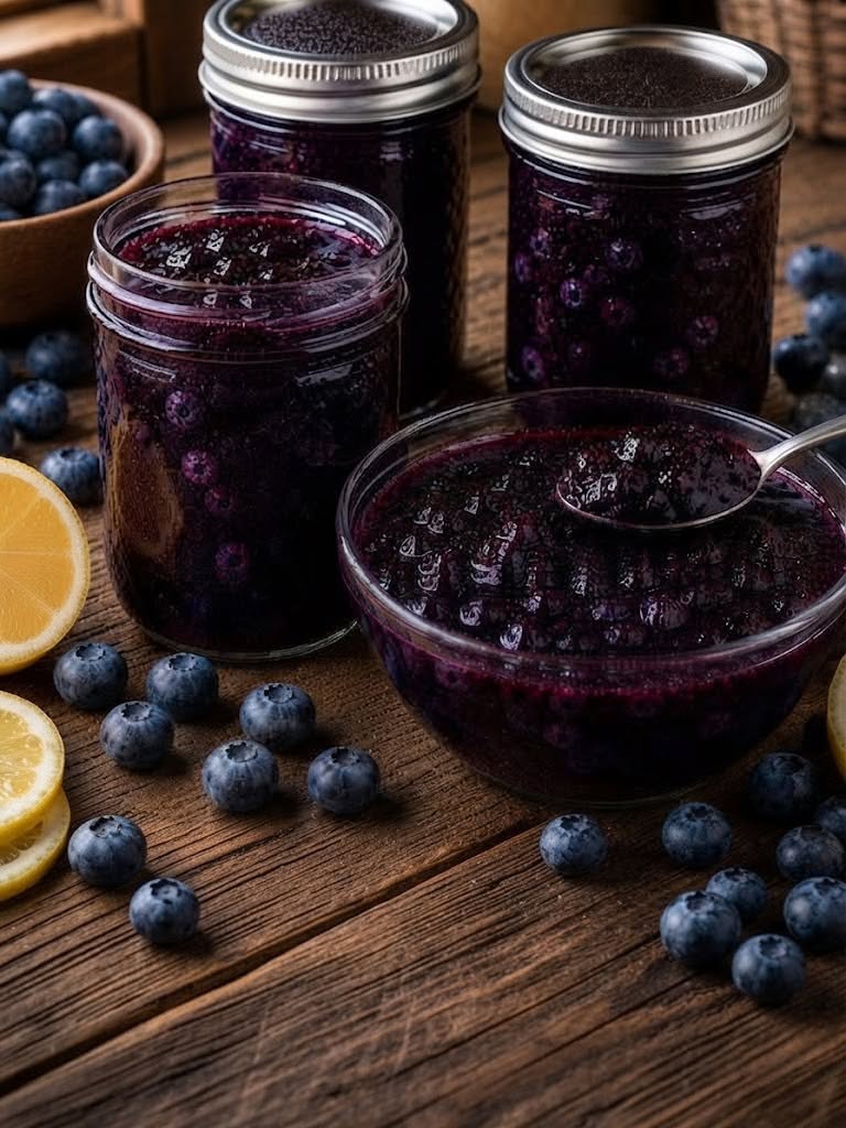 Vier het blauwe bessenseizoen met deze klassieke zelfgemaakte jam boordevol frisse zomerse smaken! Zoete, levendige blauwe bessen koken in tot een rijke spread die perfect is op toast, koekjes, pannenkoeken, cheesecake of door yoghurt geroerd. Het is een makkelijke favoriet waar je ook lang na het blauwe bessenseizoen van kunt genieten. Recept in de reacties…