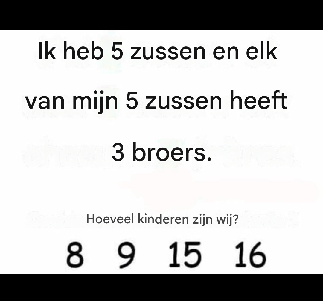 *Logische puzzel: Hoeveel kinderen telt dit gezin?*